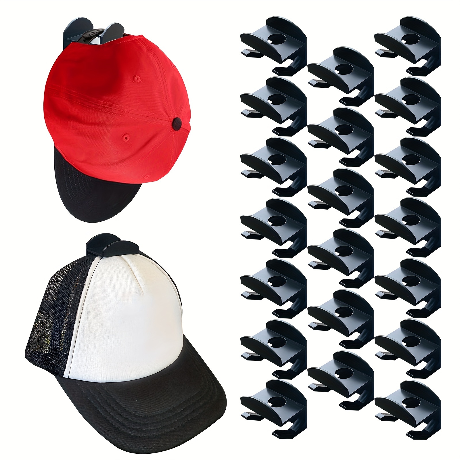 12pcs Hat Hooks For Baseball Caps, Adhesive Hat Racks, Super Strong Ball Cap  Holder, No Drilling Hat Organizer For Wall Display