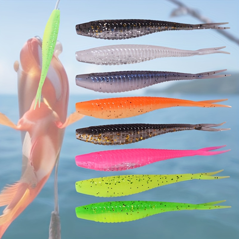 Soft Lure Forked Tail Worms Fishing Wobblers Pvc Artificial - Temu Australia