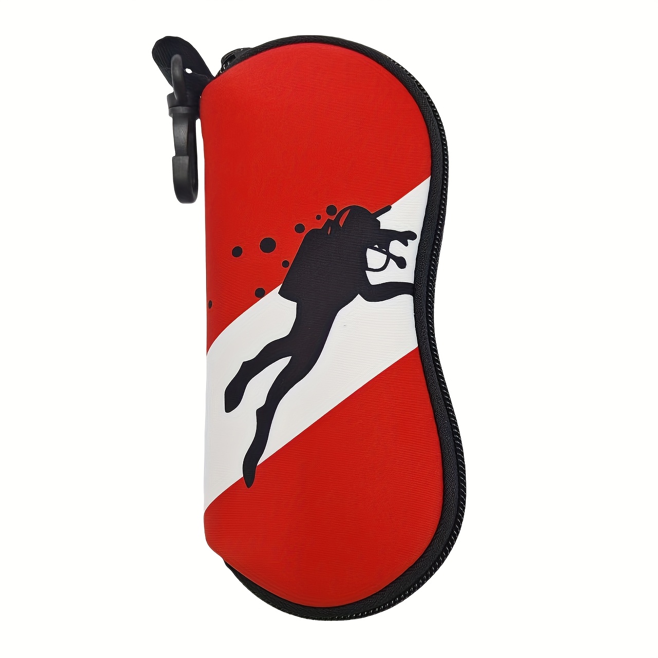 1pc Neoprene Diver Print Zippered Eyeglass Case Compatible For Swimming, Surfing, - Lightweight Eyewear Holder With Neoprene For , Holds Glasses & Fashion Glasses