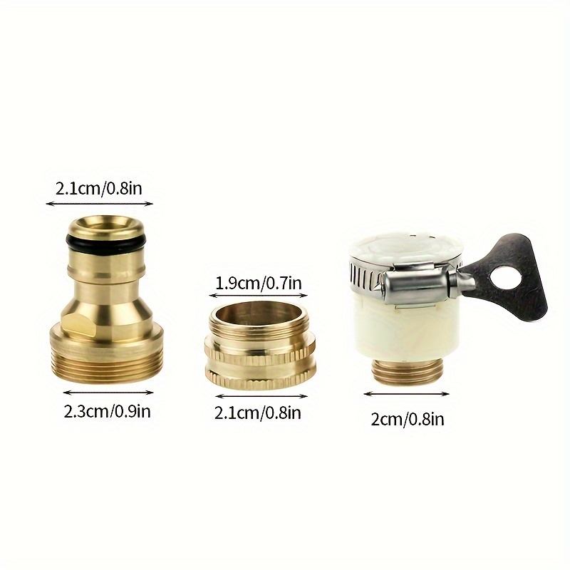 2 Stueck Messing Gartenschlauch / Schlauchhahn Gewinde Wasserhahn Adapter