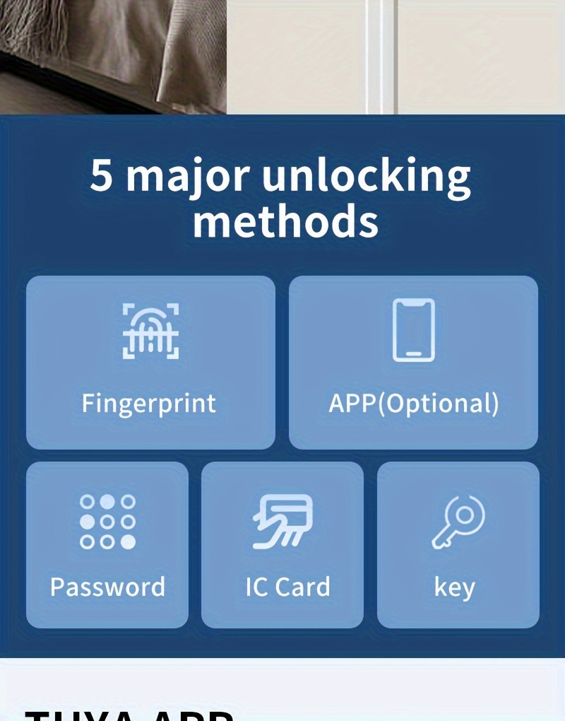 Puerta Electrónica Inteligente TUYA con Huella Digital - Cerradura Multifunción, Fácil Instalación