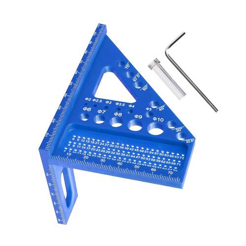 carpenter square abs protractor ruler with 3d multi angle measuring and scribing features with anti lost pin for accurate woodworking construction 22 5 90 layout tool