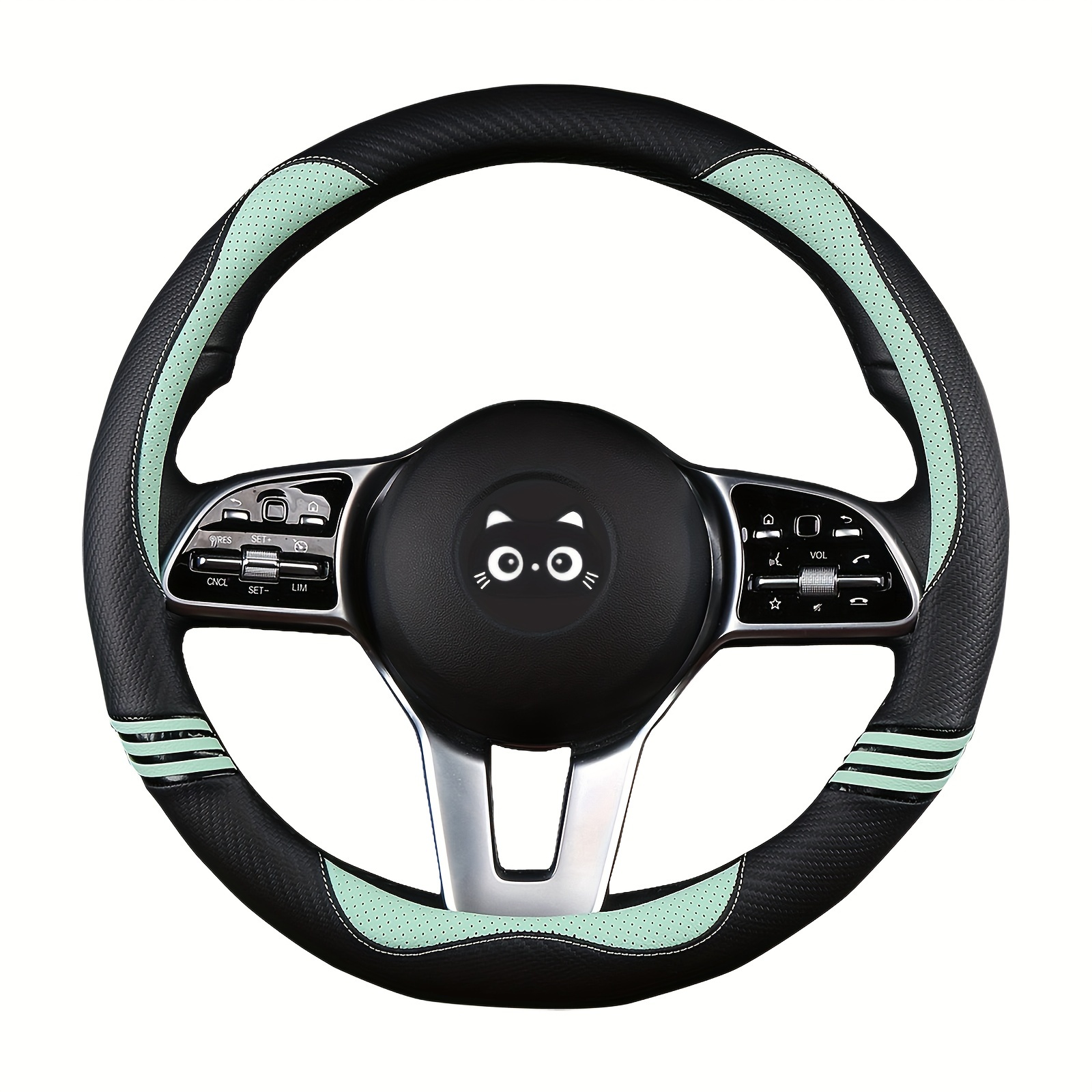 steering wheel cover carbon fiber pu pu leather anti - Temu