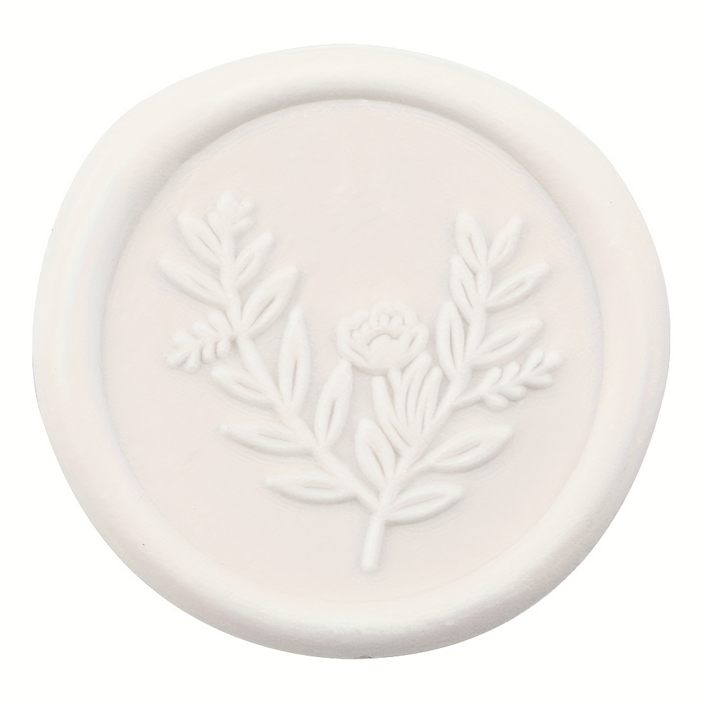 

Flowering Branch Wax Seal Stickers, 25pcs Self-adhesive White Labels For Wedding Invitations, Envelopes, Gift Wrapping - Briartw Plastic, Wedding Stickers