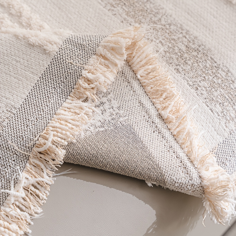 1pc High-GSM Wabi-Sabi Style Twisted Rope Texture Sofa Cover, Textured Full-Coverage Non-Slip Sofa Scarf, Cream-Style Furniture Protector