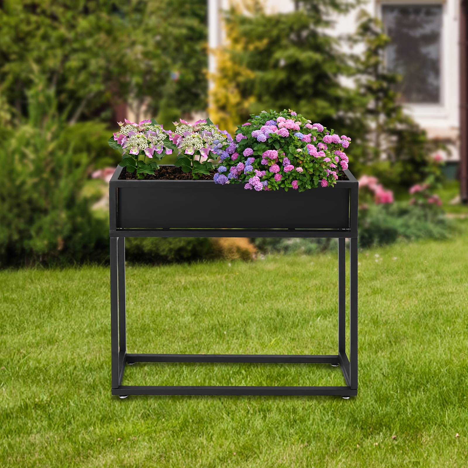 28 tall rectangular elevated planter stand freestanding Temu