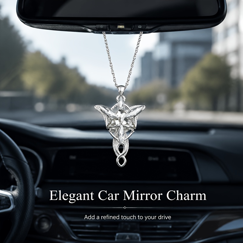 Image of [warner .] Car Charm, Princess's Love Token Replica, Rearview Mirror Ornament, Niche Interior Decor, Gift For Boyfriend Girlfriend, Tolkien Middle-earth Merchandise, Minimalist Elegant Car Pendant
