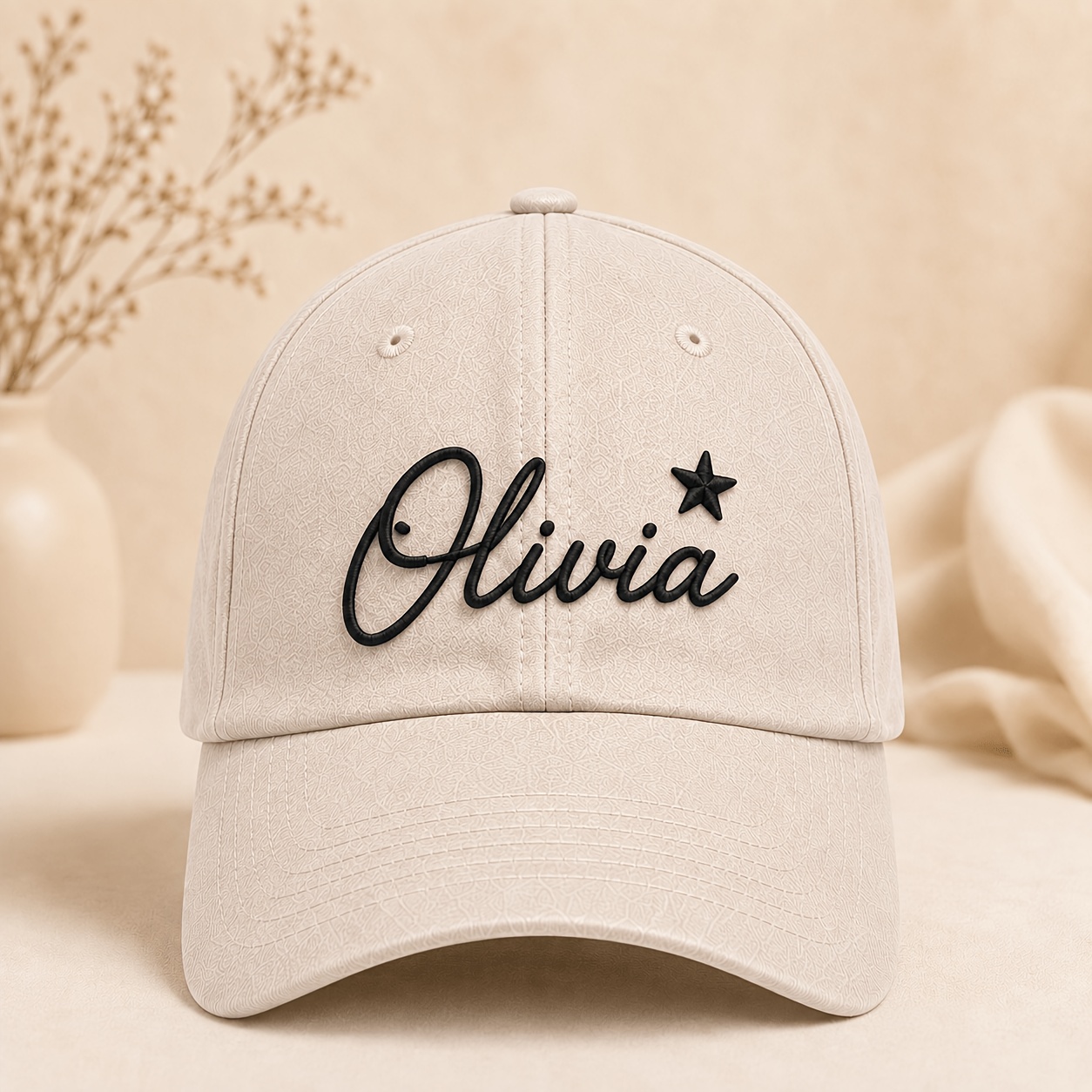 TEMU Personalized Name Embroidered Baseball , Custom Handwritten Script Hat With Star, Elegant Personalized Unisex For Men Women, Custom Gift For Her