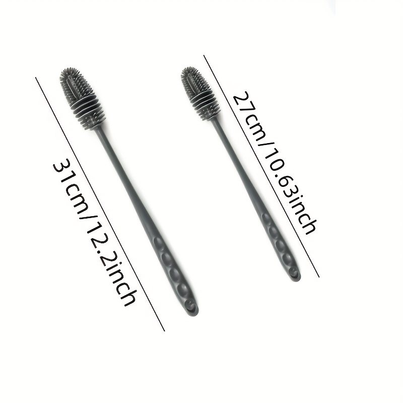 2pcs/set Multifunctional Long Handle+short Handle Silicone Brush Kitchen Cleaning Brush Cup Bottle Cleaning Brush - Durable Kitchen Cleaning Tool