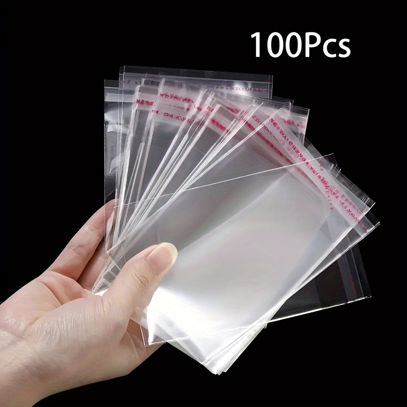 

-pack Self-sealing Clear Plastic Pouches, Reusable Adhesive Closures For Jewelry, Stationery, Documents, And Gifts