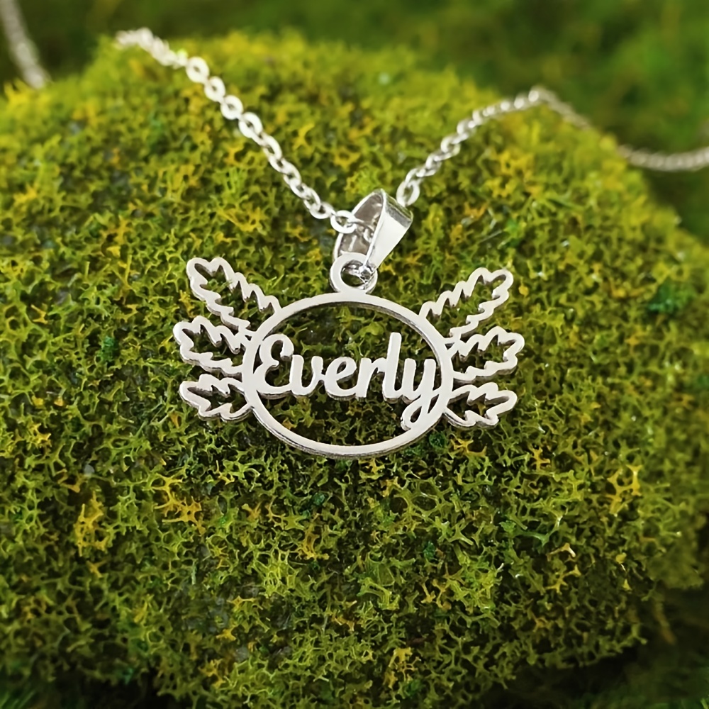 TEMU Custom Mexican Axolotl Name Necklace, Personalized Cute Cartoon Necklace, Stainless Steel Minimalist Axolotl Tag Pendant Necklace, Gift For Pet