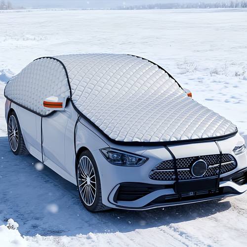 car snow cover snow and ice windshield cover oxford cloth fabric windshield protector safe and fitting frost cover winter car accessories winter snow and frost protection suitable for sedans suv off road vehicles with hooks for fixing
