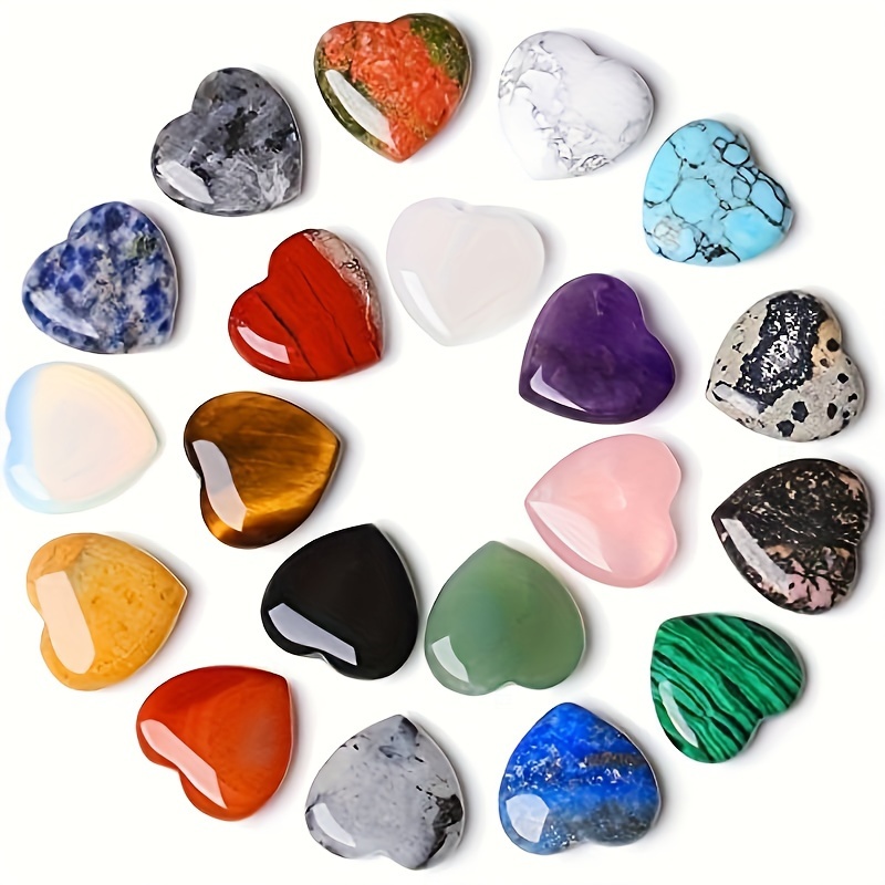 1pc Natural Stone Heart-Shaped Crystal, Gemstone Home Decor, Aquarium Fish  Tank Decorative Stone, Assorted Colors
