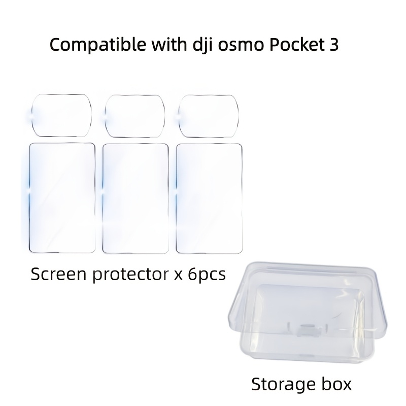 TEMU [Paquete de 6] Protector de lente y pantalla LCD compatible con cámara Pocket 4/3/2/1, accesorios para Pocket, película de vidrio templado