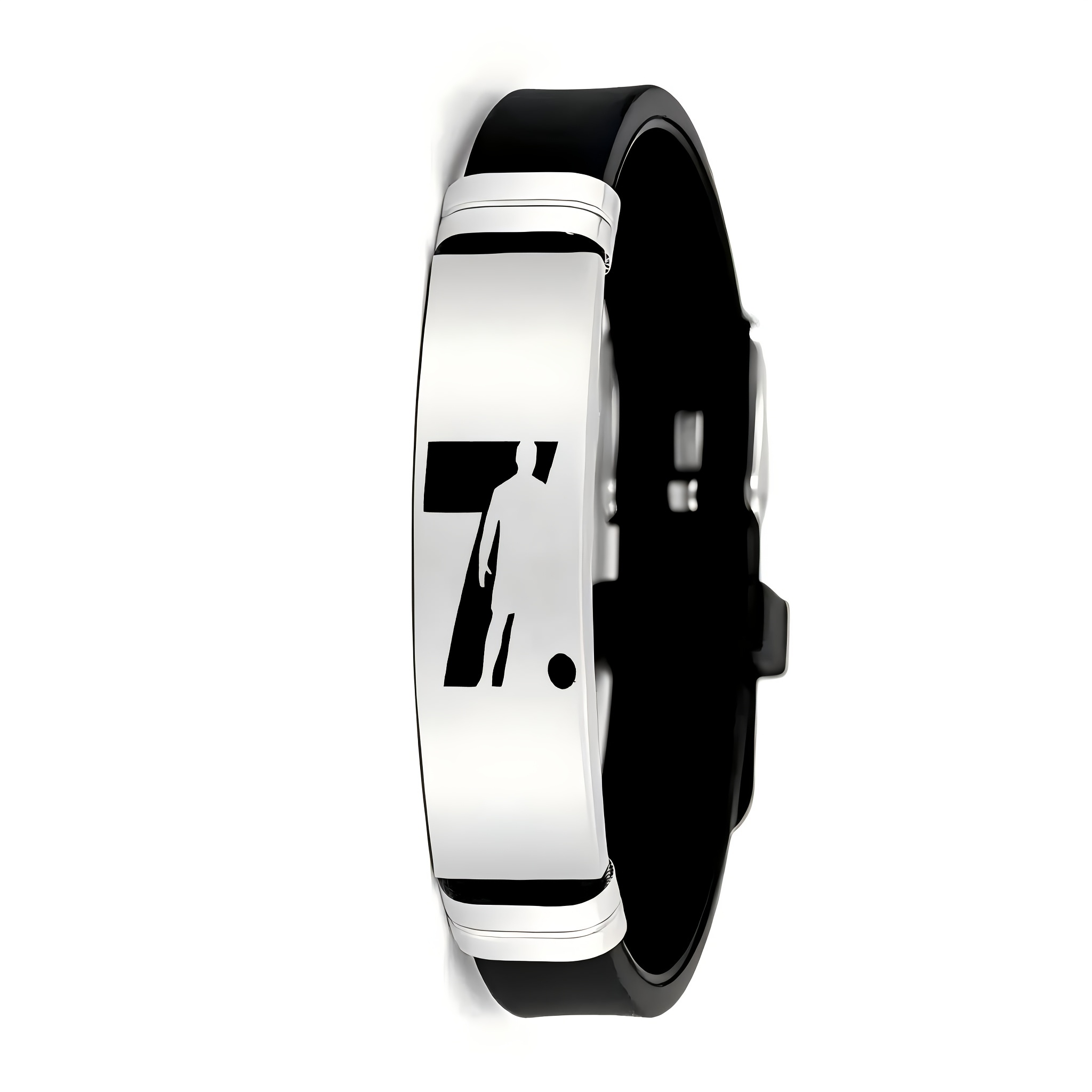 E-shop 202 Edelstahl-Silikon-Armband mit auffälligem "7"-Design, unverzichtbar für Fußballfans, perfektes Geschenk für Liebste Freunde an Feiertagen