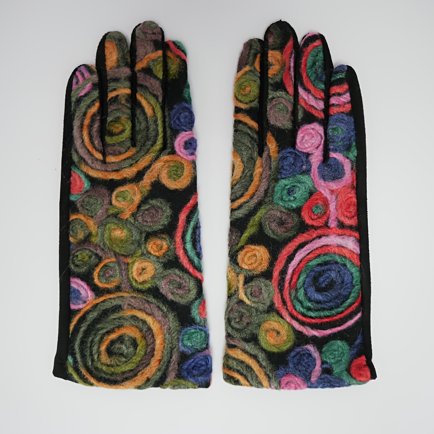 TEMU gants chauds pour femmes, brodés, à écran tactile, tendance hiver, pour en extérieur