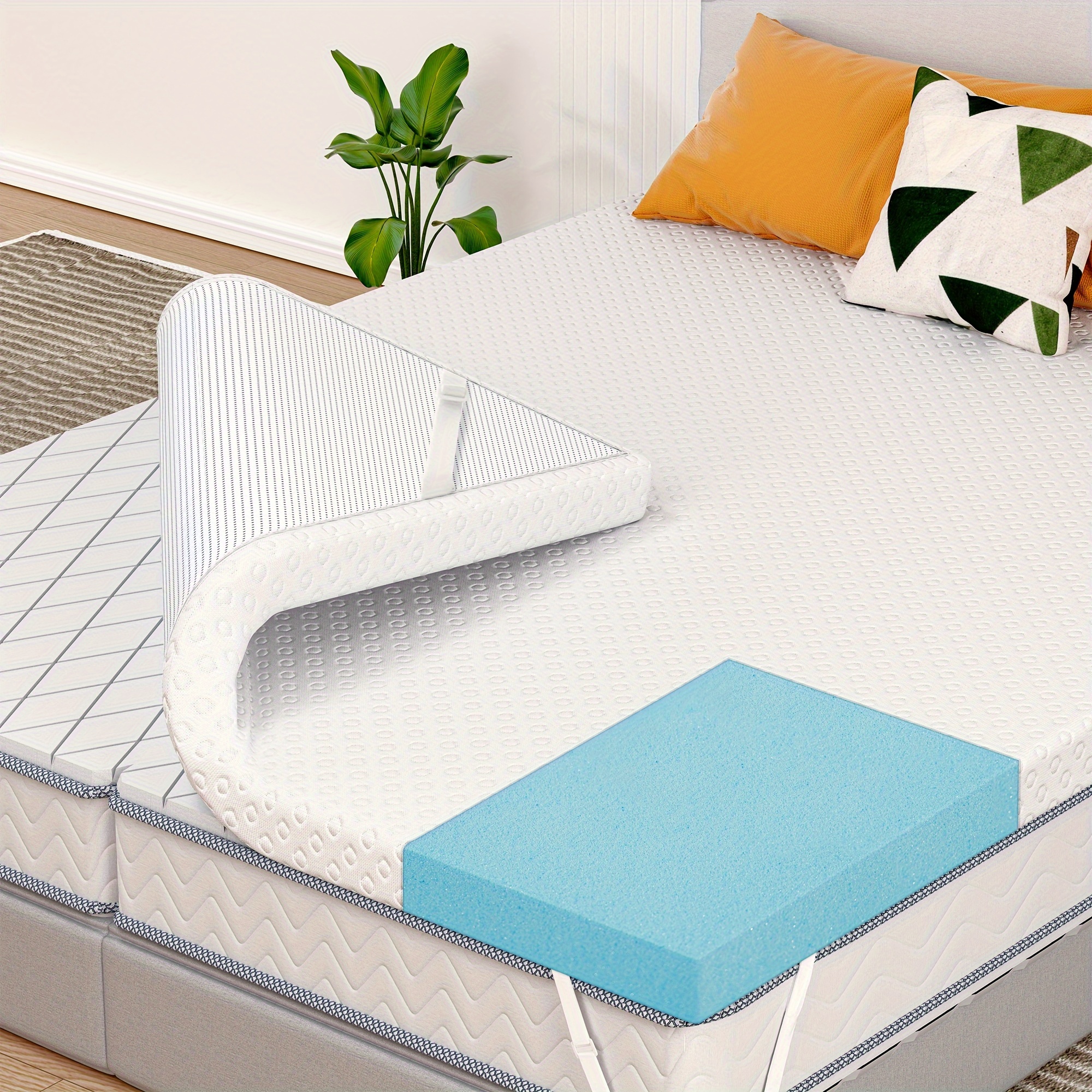 

Size 3 Gel Foam Mattress Topper Removable , , , Bed Pad, For , Xl, , , Cal , Size Bed Airhot