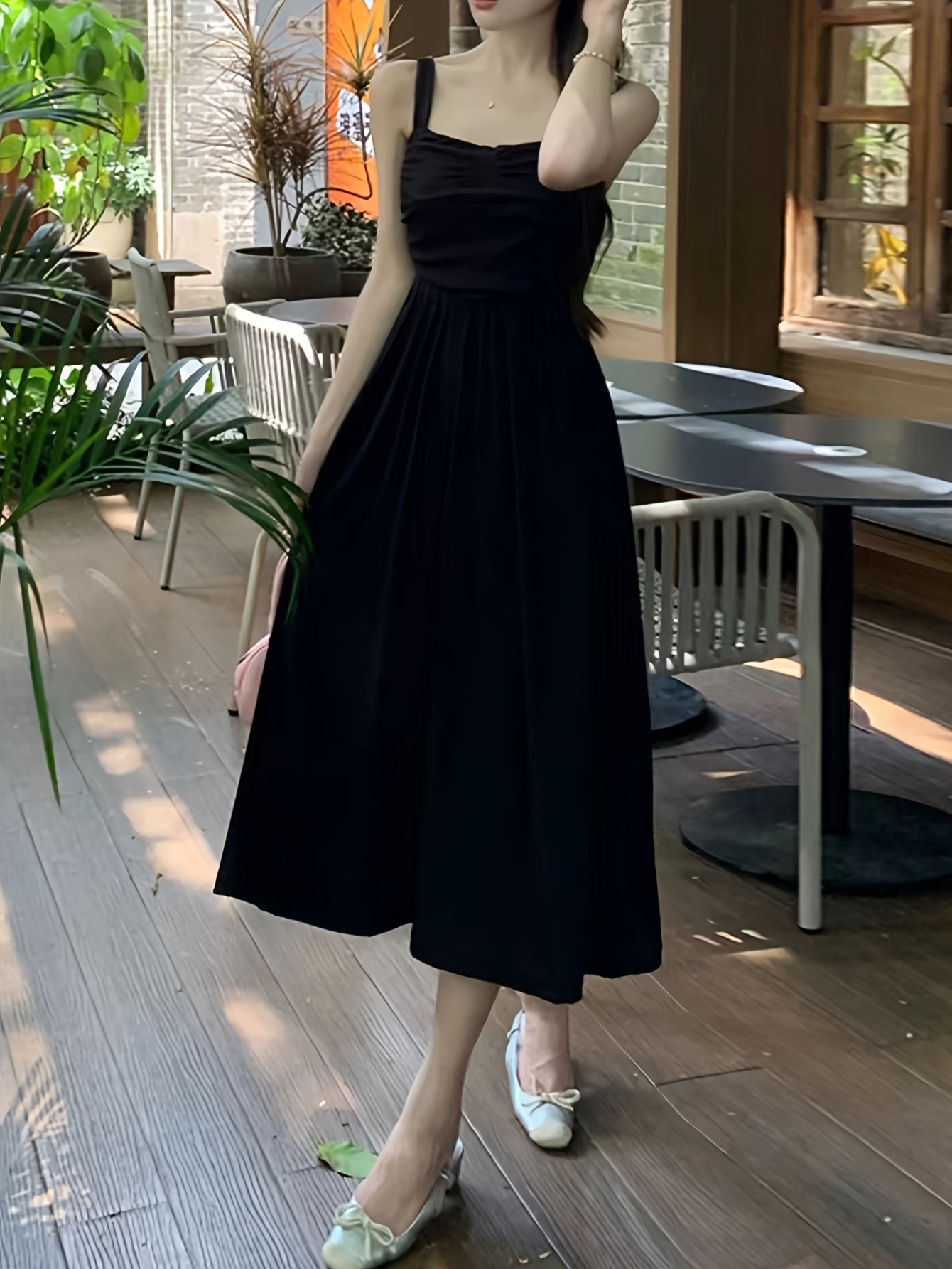 summer square neck cotton slip dress womens sleeveless fit - Temu New  Zealand