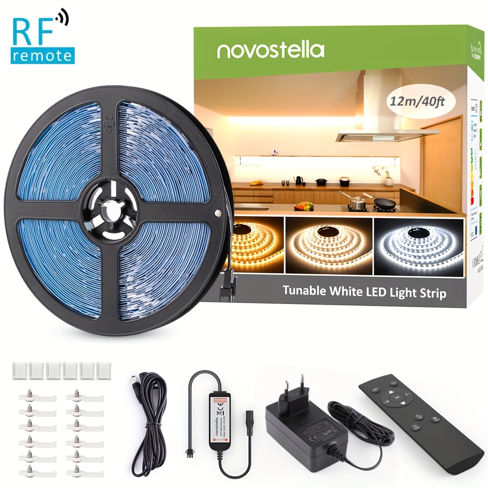 E-shop LED Streifen 6M 12M Dimmbar, LED Streifen Warmweiß 3000K bis Kaltweiß 6500K, 24V LED Streifen 2688 LEDs Selbstklebende Lichtleiste mit