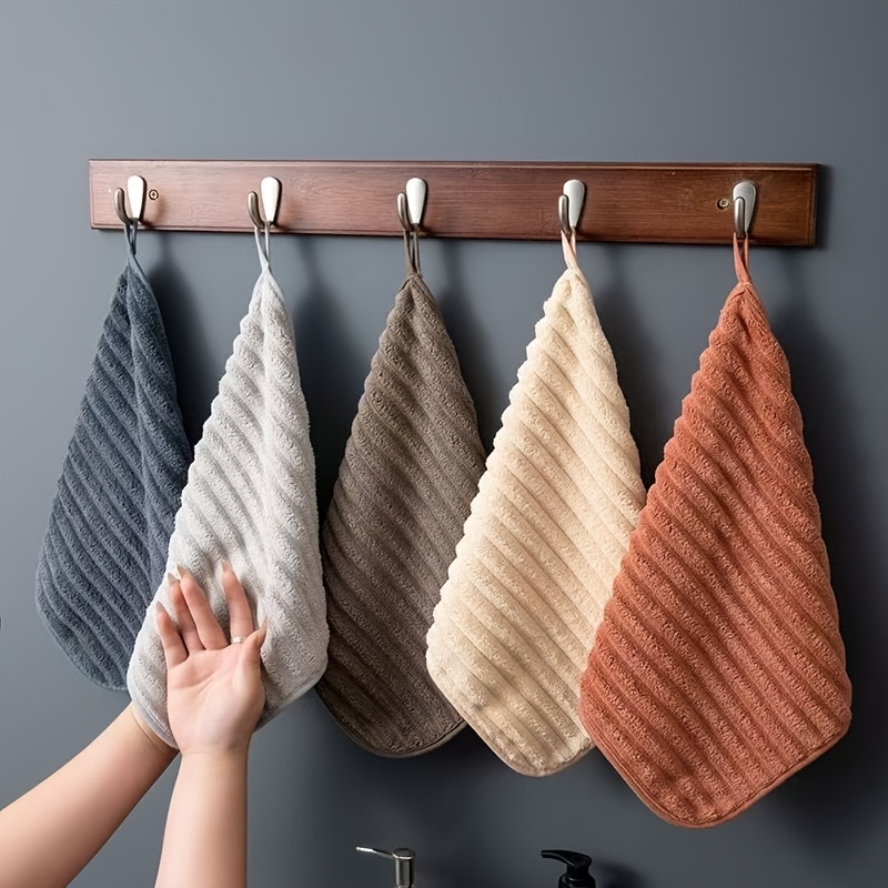 TEMU 5pcs Hand Towel Luxury Soft Towel Set - Super Absorbent Quick- Towels - Multifunctional 11.8 X 11.8 Inches, Suitable For Home Bathroom And Daily