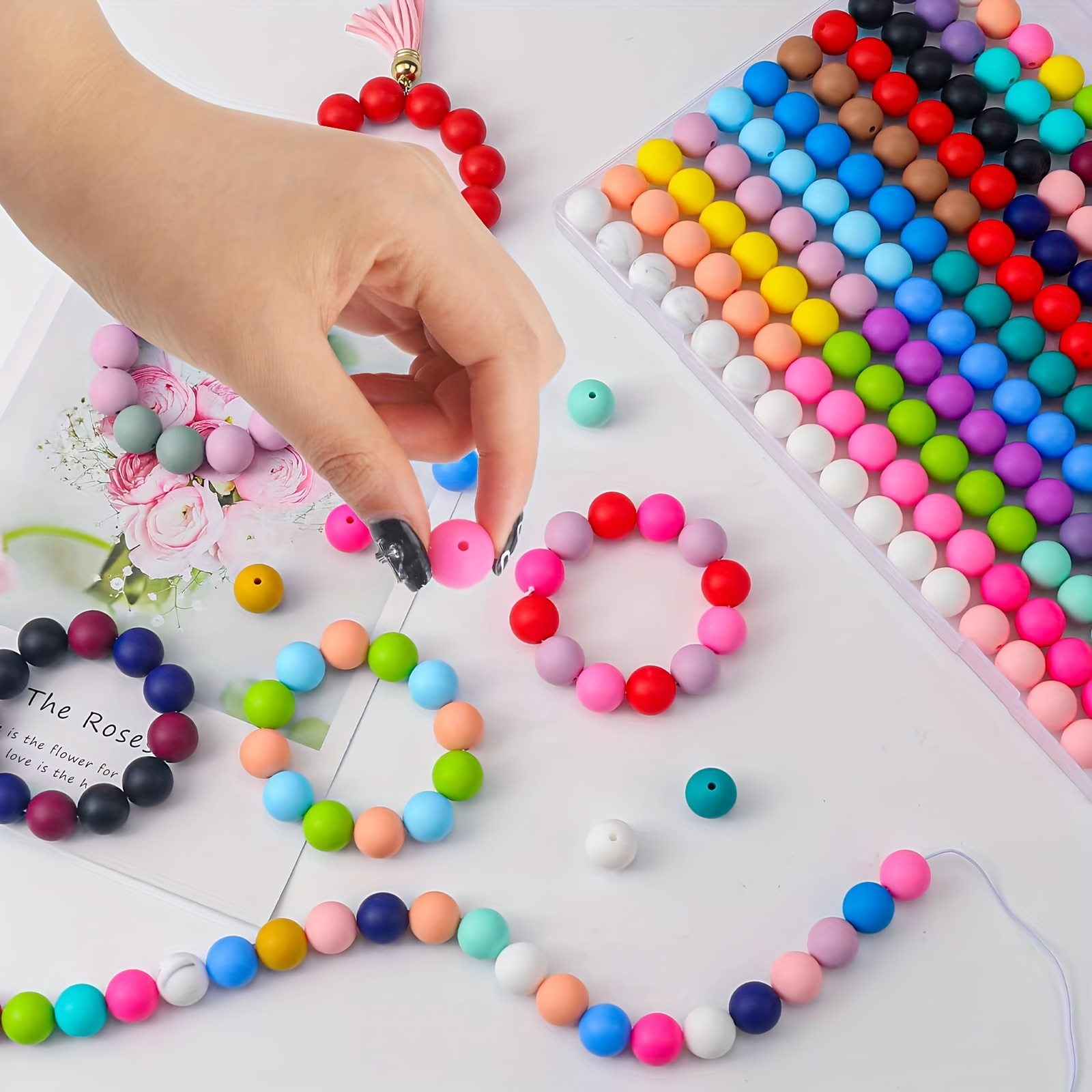 5 sets of acrylic beads and 2 good sets of silicone beads