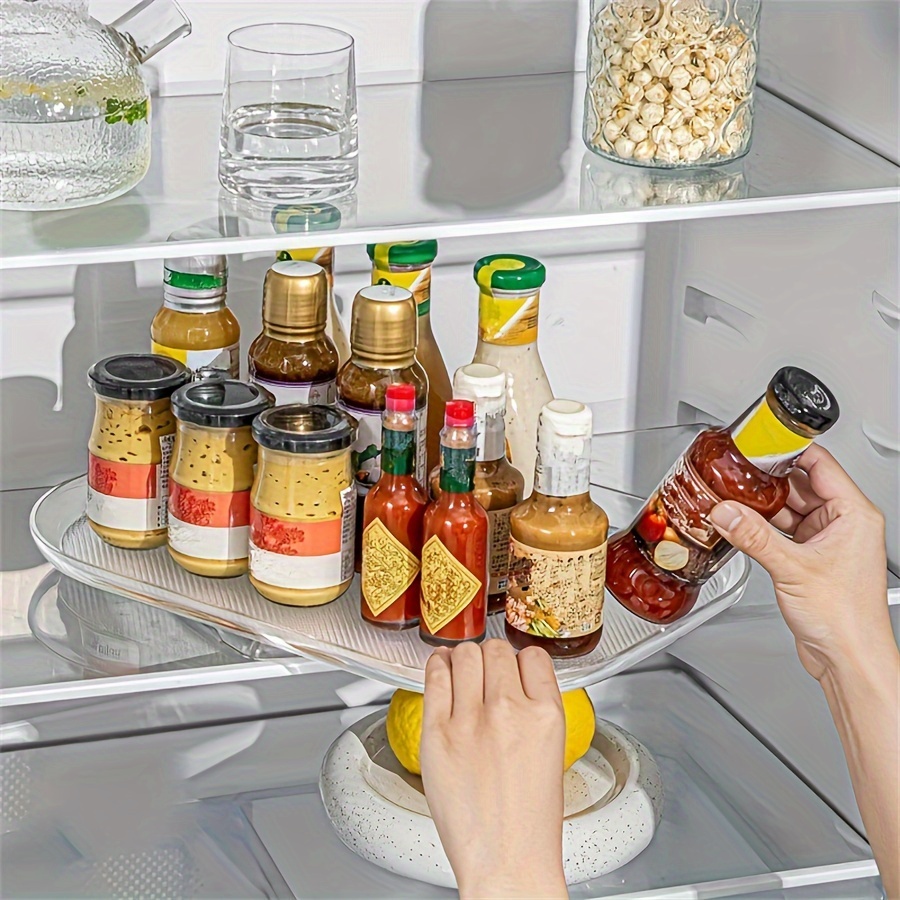 

1pc 360° Rotating Lazy Susan Turntable Organizer - 15.74'' Clear Plastic, Polished For Fridge & Cabinet Storage - Spices, Jars & Small Containers In Kitchen