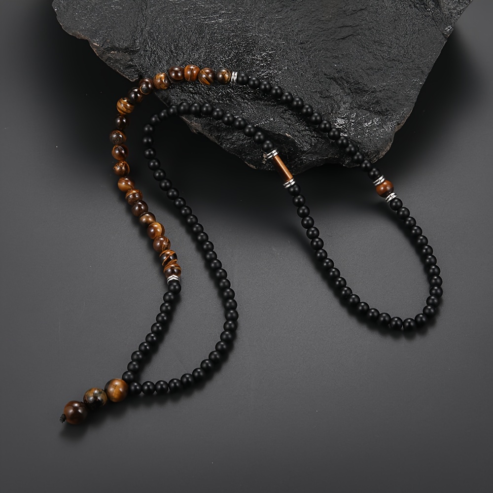 collier de perles rondes tendance, cadeau de collier pour homme Détails du produit 2