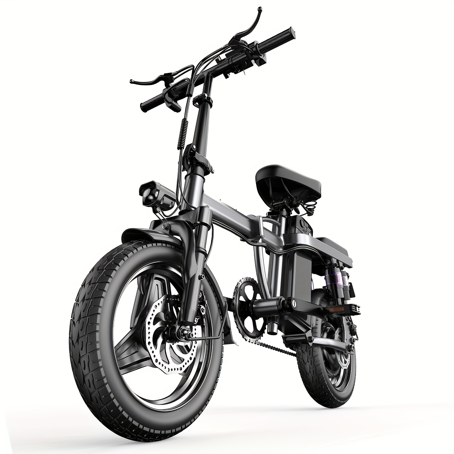 TEMU Electric Bike, 500w Motor, 14" Tire Folding Mini Ebikes For Adults, 20mph 25miles Range Commuter Adults Electric Bicycle, 48v 13ah Battery, Dual Suspension