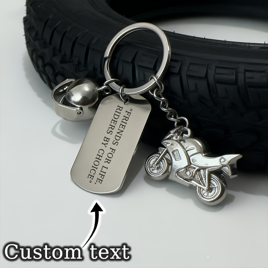 TEMU Custom Motorcycle Keychain - Engravable, Gift For Motorcycle Enthusiasts, Personalized Keychain, Men's Keychain, Backpack Decorative Hanging