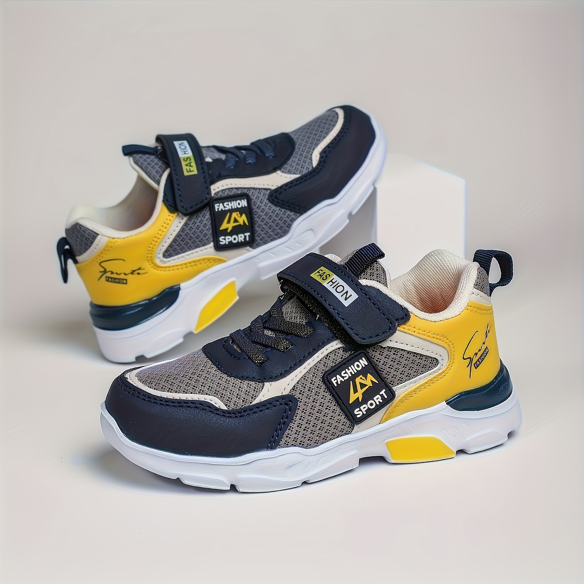 Boys' Fashionable Color-* Platform Shoes, Comfortable Non-Slip Soft-Sole  Casual Sneakers, Suitable for Kids' Outdoor Activities, Spring/Fall/Sum