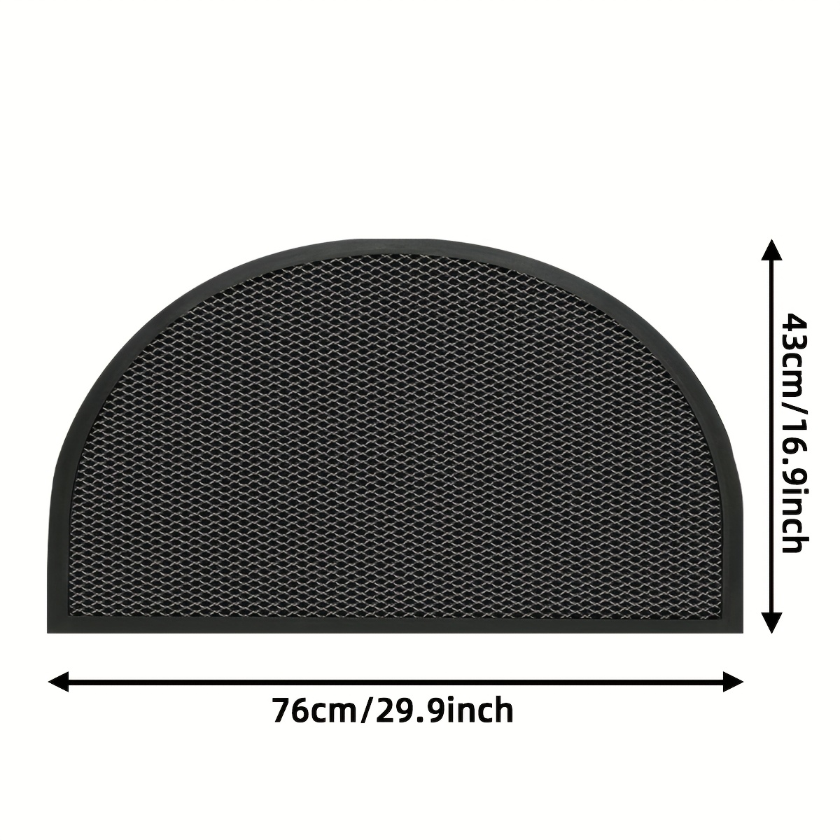 Image of 1pc Durable Rubber Doormat With Elastic Mesh, Semicircular Welcome Mat For Muddy Paws And Shoes, Easy To Trapper Mat For Entryway