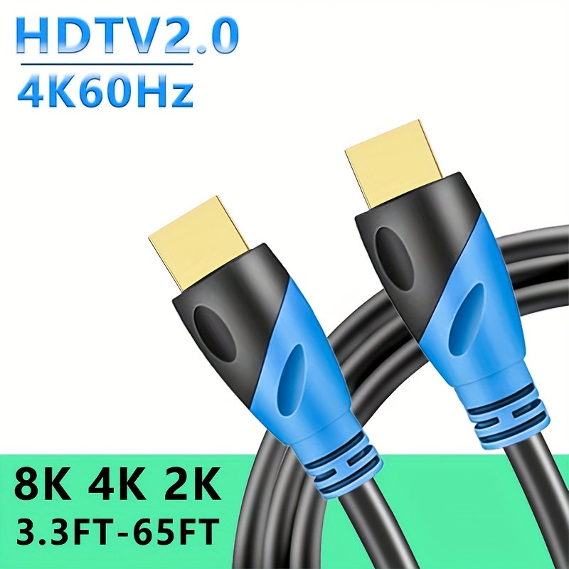ултра брз 4k/8k hdtv кабел 1м-20м - 18 , позлатени конектори, етернет-компатибилен, поддржува 4k@ , 2k, 1080p, 3d arc - идеален за uhd телевизори, монитори, лаптопи,  , ps4/ps5 - издржлив пвц, достапни повеќе големини Детали за производот 2