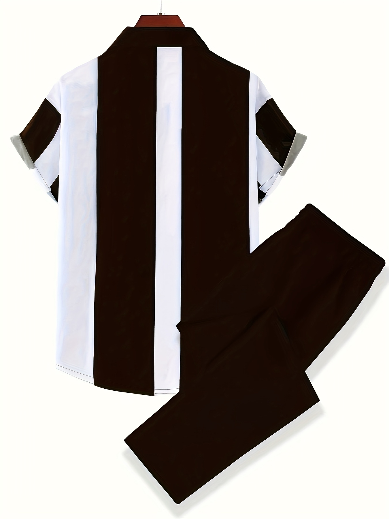 Men'S 2pcs Hawaiian Style Short Sleeve Collared Shirt And Drawstring Long Pants Outfit, All-Over Print Casual Button-Up Shirt And Trousers, Suitable for Summer Daily Wear And Vacation Destinations