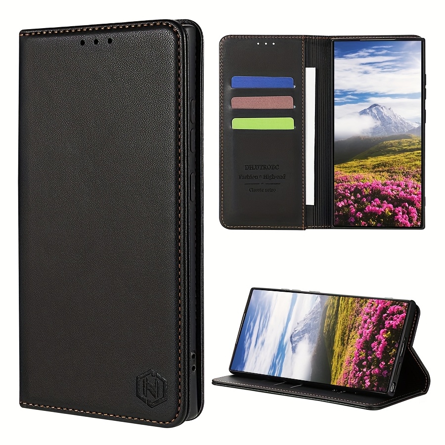 Husă Telefon - Portofel cu Slot Card, Suport, Magnetic Puternic, Flip, Piele Artificială de Înaltă Calitate pentru Samsung Galaxy S24 Ultra S24 FE S23 Ultra S23 FE S22 Plus S21 FE S20 FE S10 Plus A04 A04S A05S A12 M12 A13 M13 A14 M14 A15 M15 A23 M23 A24 A25