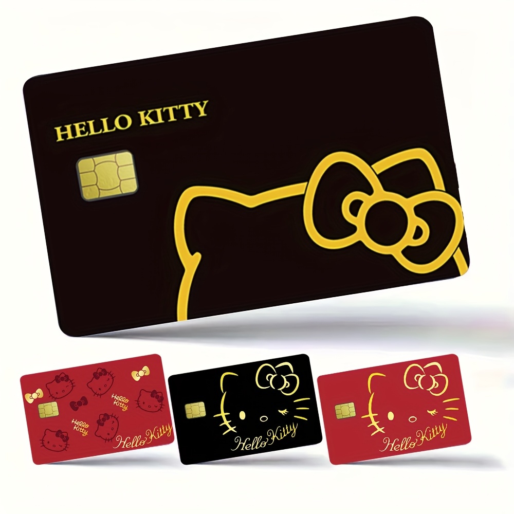 

4pcs Hellokitty Anime Credit Card Stickers Self-adhesive Pvc Card Stickers Bus Card Stickers Skin Stickers, Valentine's Day, Holiday Gift