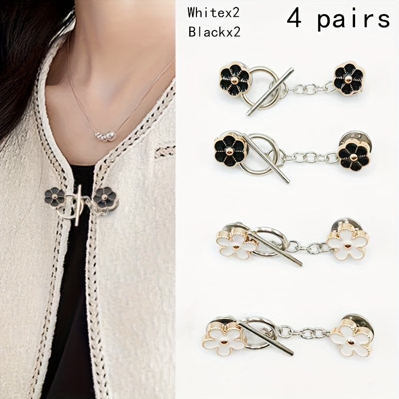 TEMU 2/4 de Botones OT Desmontables Sin Costuras Antideslizantes Sujetadores Decorativos para Suéteres, Cárdigans, Chales, Chaquetas y Vestidos