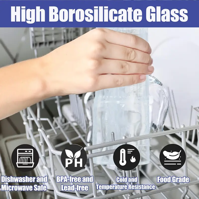 22 5oz set of 2 glass cups with lids and straws pink clear glass water cups for iced juice tea milk smoothies and cold or hot drinks glass iced tea cups Product details 2