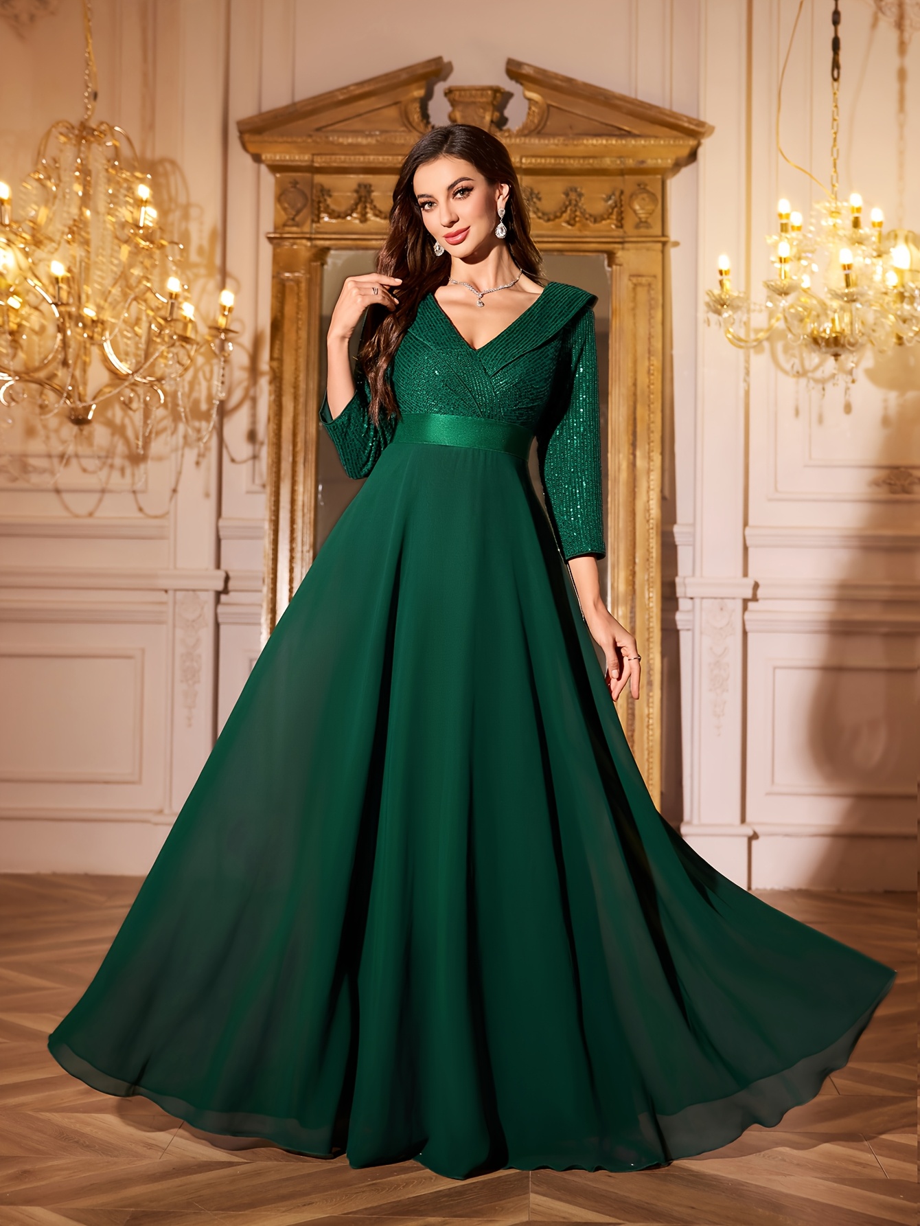 sachin and babi light blue dress Emerald Green Dresses main image 0