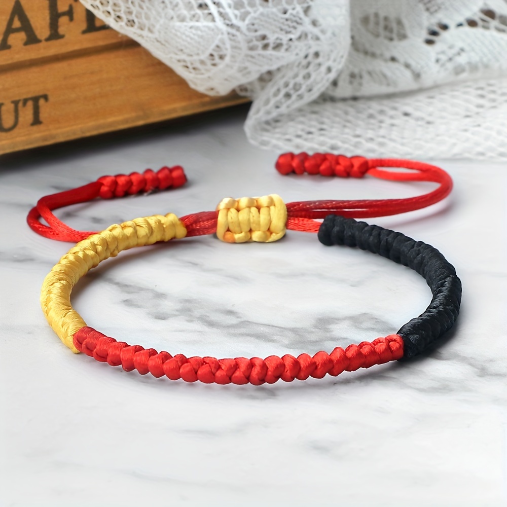 Adjustable National Flag Woven Rope Bracelet for Women