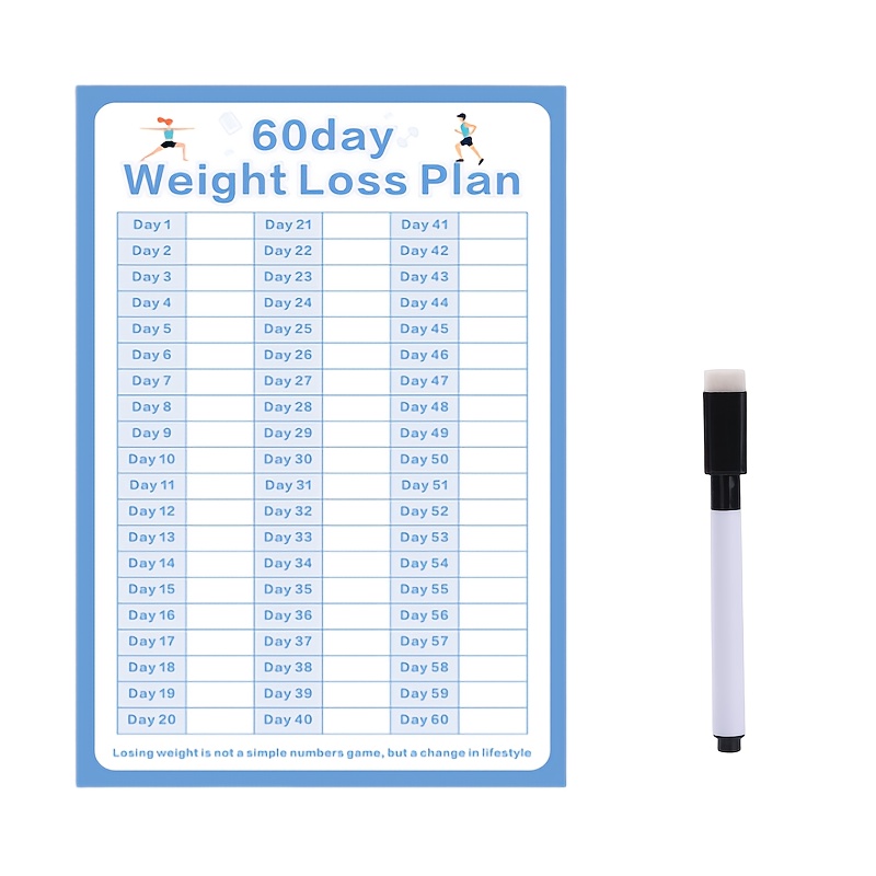 TEMU 60-day Weight Loss Record Form, Chart Stickers For Weight Management, Procrastination Monitoring Plan, Fitness Journal - Weigh In & For Adults -