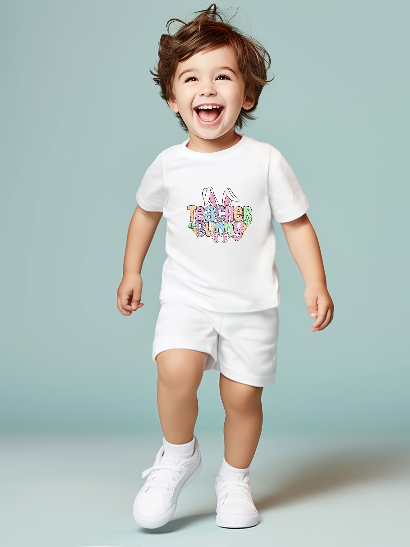 LuLu BeBe Toddler Boys Blue Shorts with Smocked Pumpkin Trucks Shirt