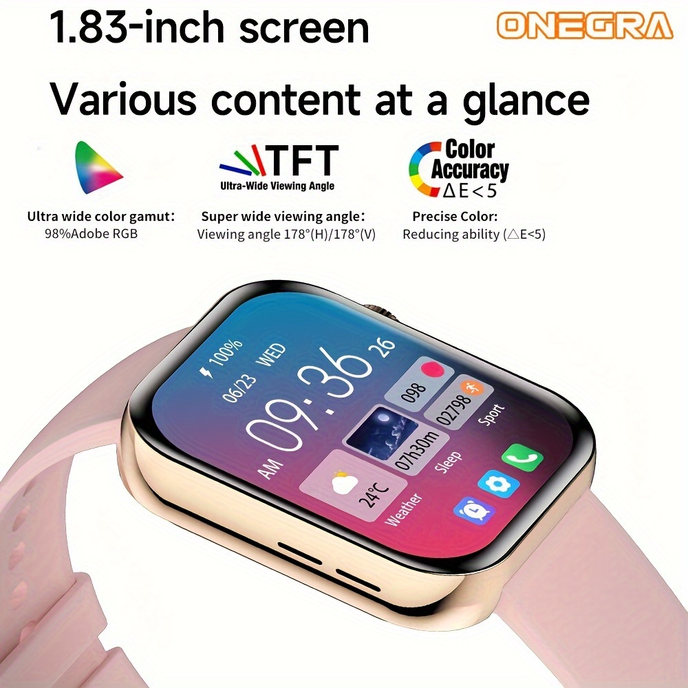 Nova 1,83-palčna HD brezžična pametna ura 2024, Gun Black & Silver & Rose Golden, prilagodljiva številčnica, SOS fitnes GPS sledilnik, primerna za moške in ženske_voghion.com