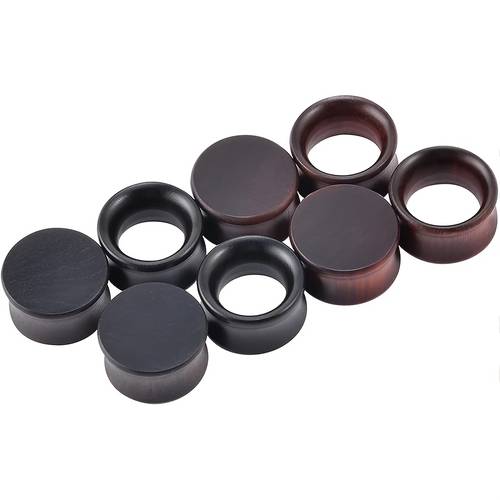 2pcs vintage wooden ear gauges for daily and sports wear mardi gras day accessory black and options