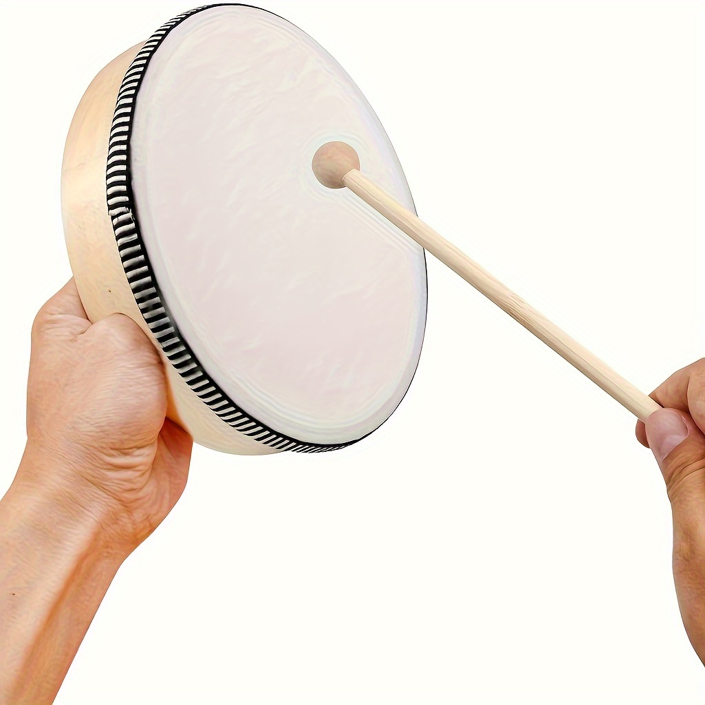 

Natural Wooden Hand Drum For Adults - Educational Percussion Instrument With Mallet, Home, School & Party Decorations