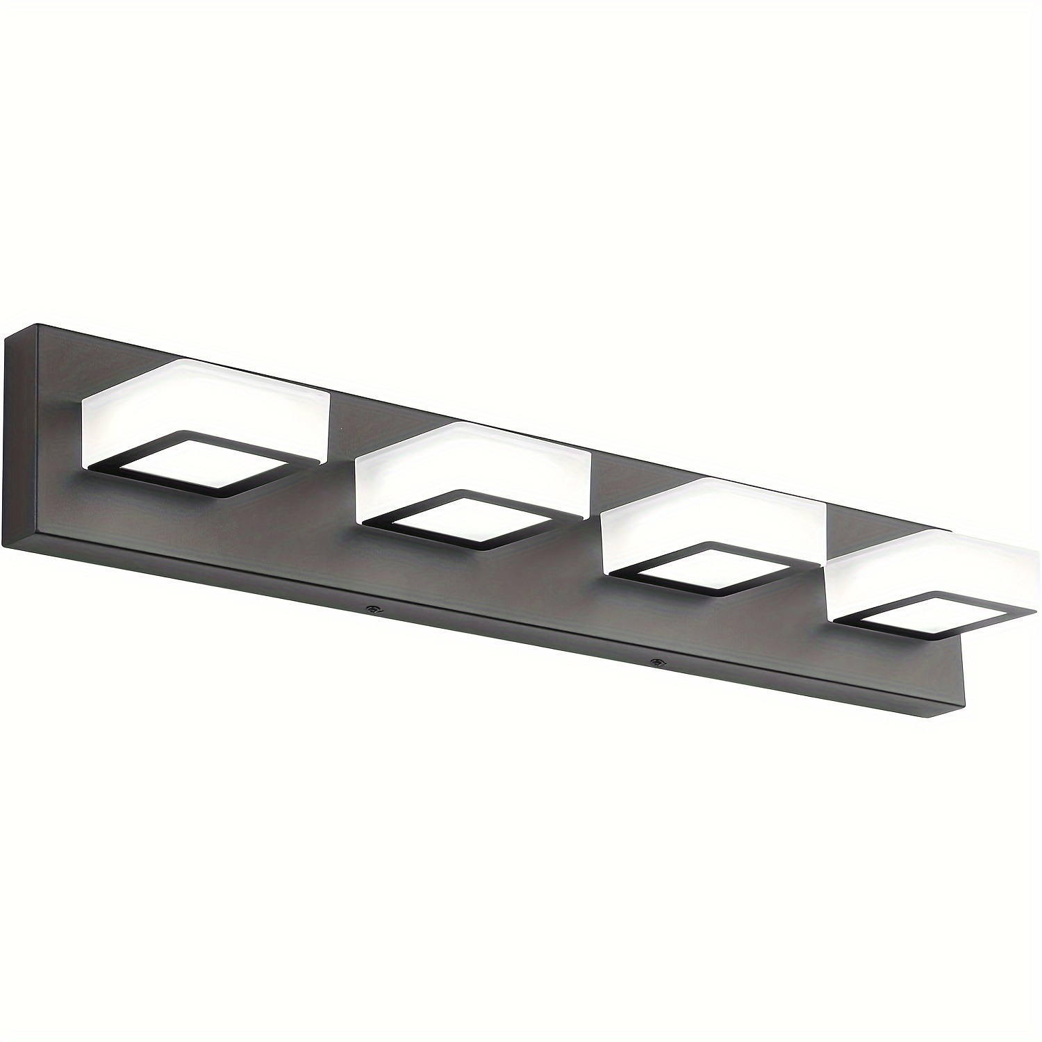 

1pc Modern Matte Black Led Bathroom Vanity Light, 4-light Fixtures, Semi-flush Mount, 110v-240v, Hardwired