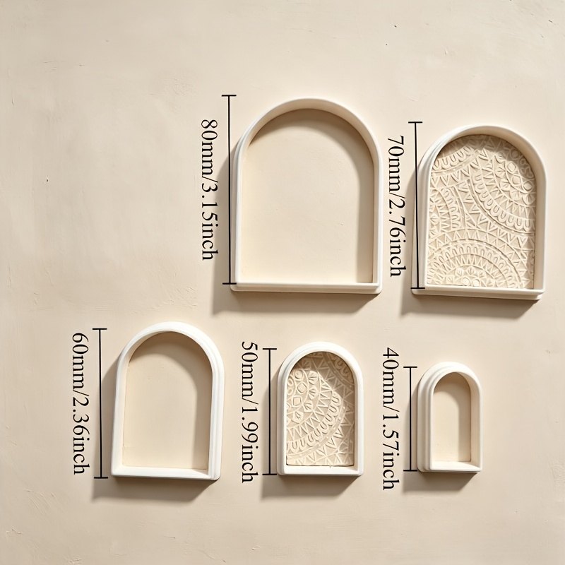 TEMU 5pcs Geometric Arch Clay Cutting Molds | Arch Frame Paste Cutting Molds, Suitable For Holidays Such As Christmas And Easter, Handmade Polymer