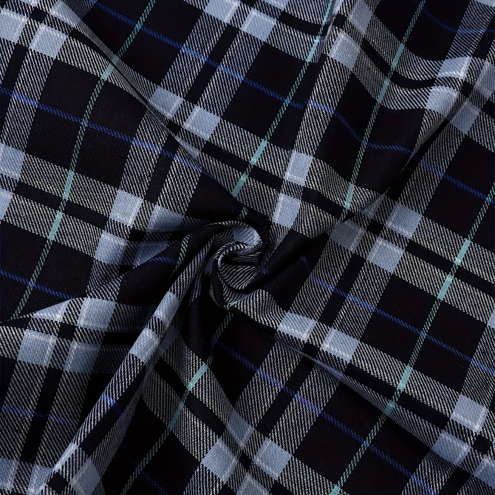 Men's Elegant Plaid Design Handkerchief, Multi-Color Options