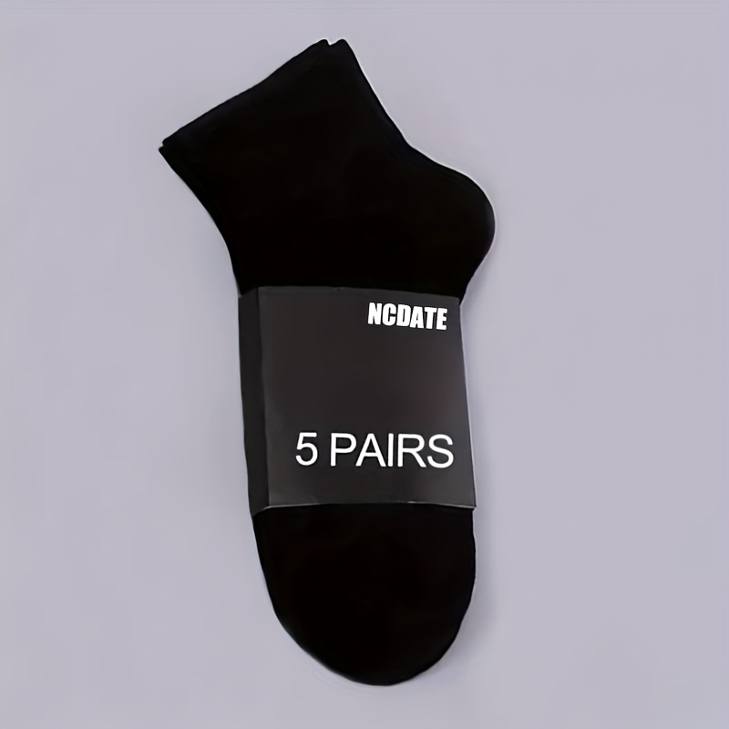E-shop 5 Paar Herren-Sportsocken - Atmungsaktiv, weich und bequem mit Buchstabendruck, schweißabsorbierende Polyester-Mischung, geeignet für Sport,