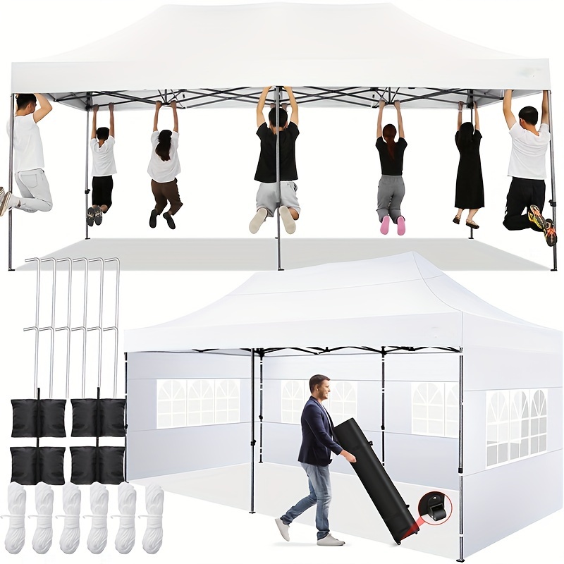 

Hoteel 10x20 Pop Up Heavy Duty With 6 Commercial Heavy Duty Tent Upf 50+ All Weather Waterproof Outdoor Wedding Party Tents Gazebo With Roller Bag