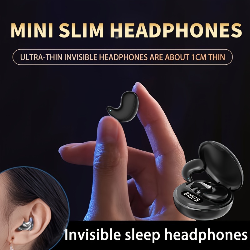 

Mozc New Concept Ultra-thin Sleep Wireless Headphones Hd Hifi Sound Quality Comfortable Wear Sleep Headphones Led Hd Digital Display Ultra-thin Wireless Headphones